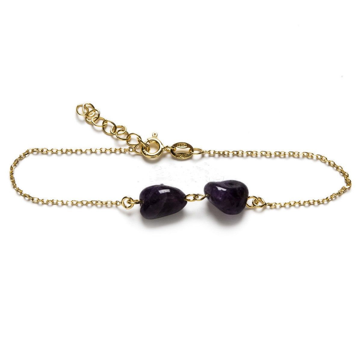 pulsera baño oro con amatista